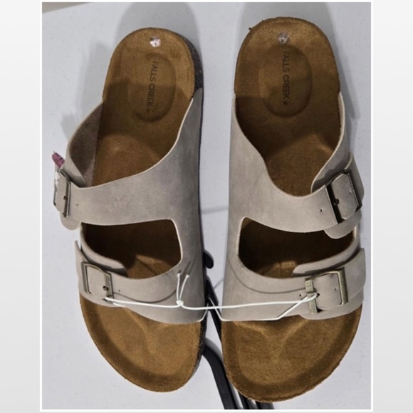 New Falls Creek Slide Shoes Mens Size 13 Boho Gray 2 Thick Strapped Buckled NWT - Picture 7 of 15
